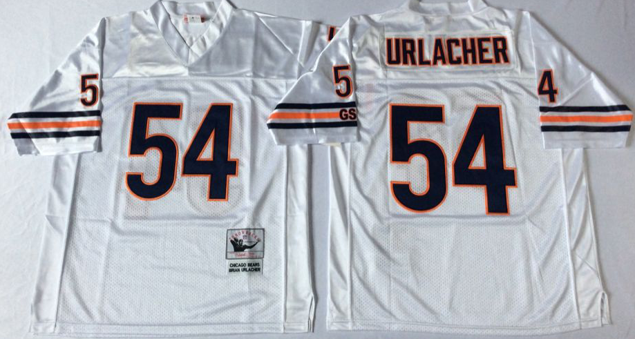 Men NFL Chicago Bears #54 Urlacher white Mitchell Ness jerseys->chicago bears->NFL Jersey